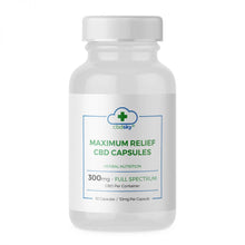 Load image into Gallery viewer, Maximum Relief CBD Capsules 10mg/30count – 300mg Full Spectrum