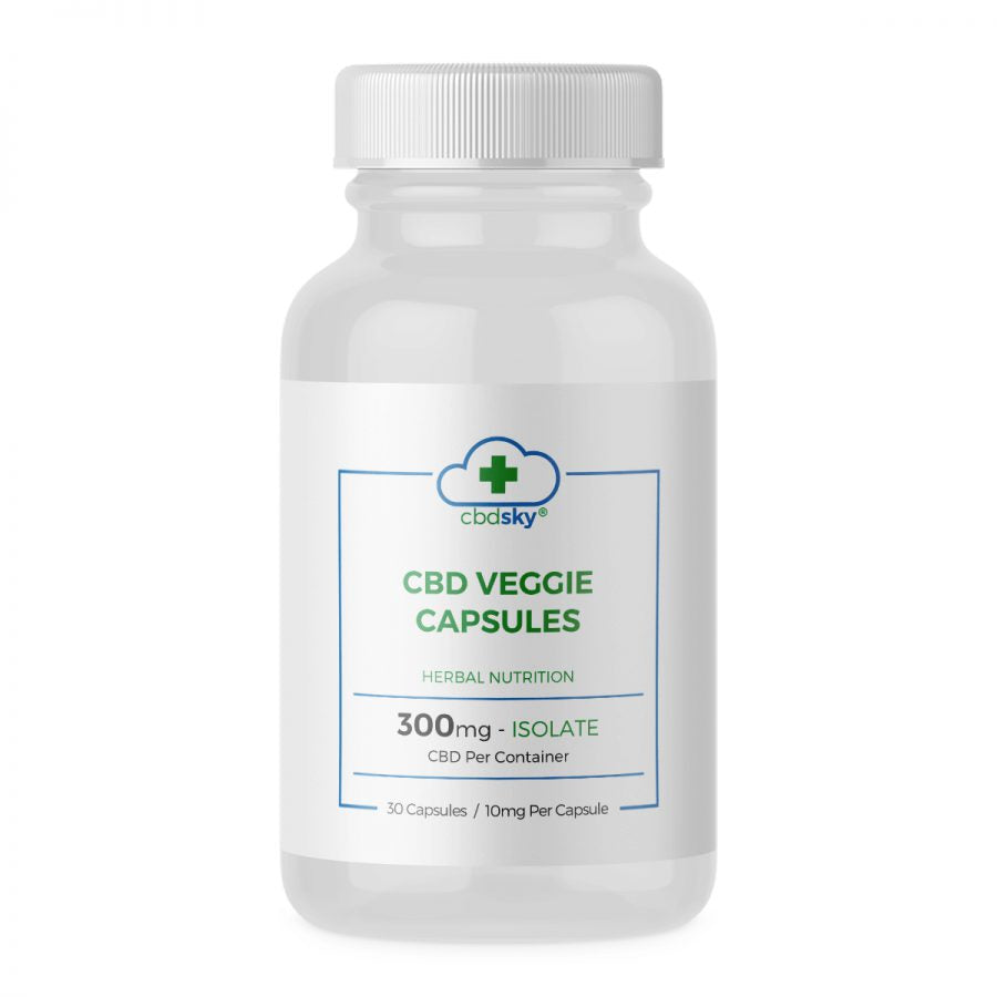 CBD Veggie Capsules 10mg/30qty – 300mg CBD Oil Isolate