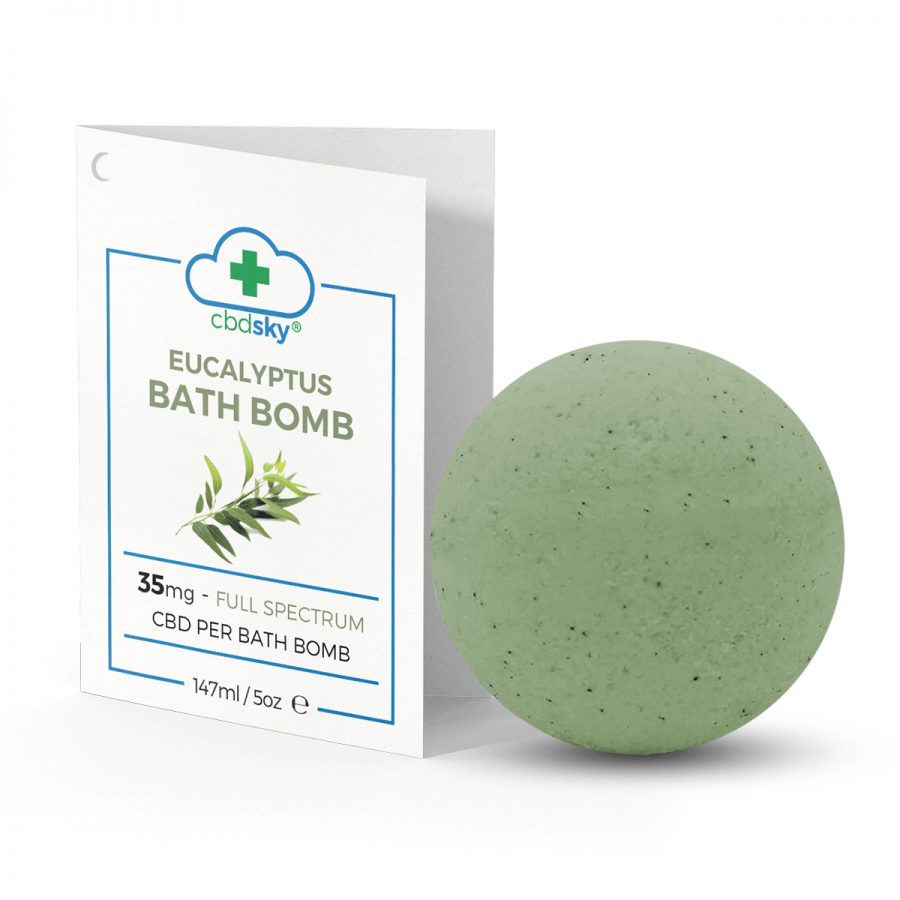 Eucalyptus CBD Bath Bomb – 35mg of Full Spectrum CBD Oil