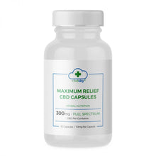 Load image into Gallery viewer, Maximum Relief CBD Capsules 10mg/30count – 300mg Full Spectrum
