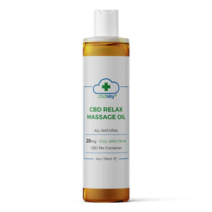 CBD Relax Massage Oil (4oz/118ml, 20mg Full Spectrum CBD)